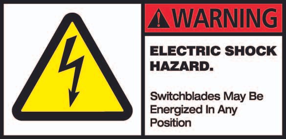 Shock warning caution decal
