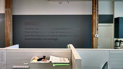 Frosted vinyl lettering
