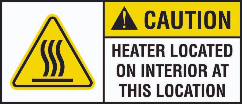 Caution decal heater