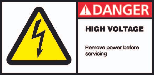 Danger high voltage sign