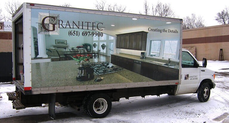 Large truck vinyl graphics and wraps