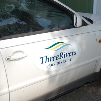 Truck door company logo vinyl magnet