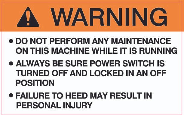 Warning label decal