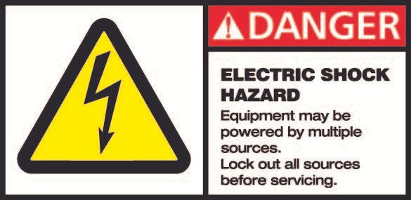 Electric shock hazard decal
