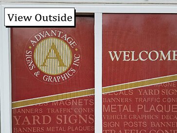 perforated window vinyl decal outside view