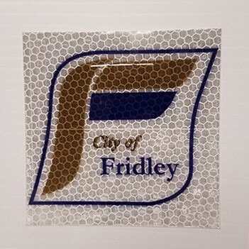 Day time view of reflective decal