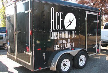 Company logo vinyl trailer graphics