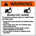 moving parts warning decals mn